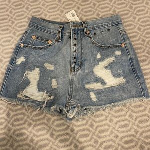 Shorts with Metal Detailing